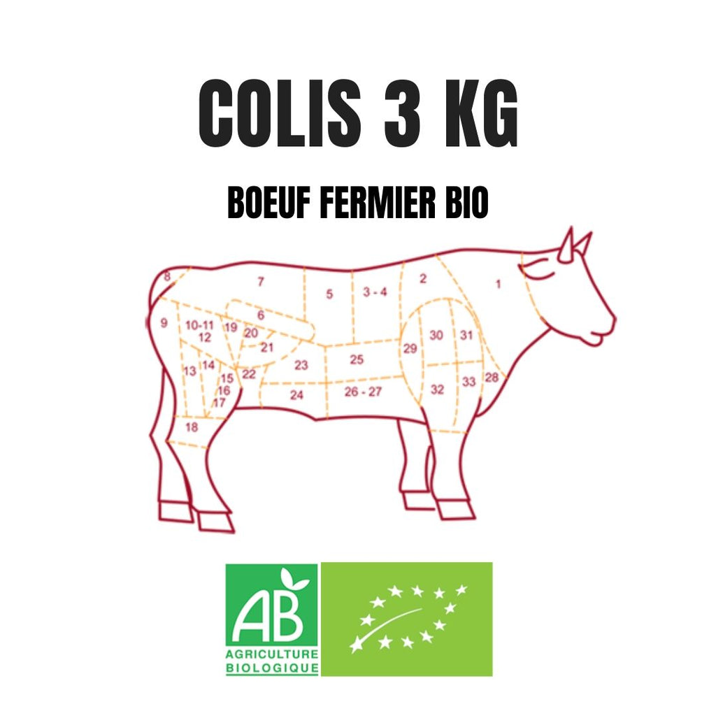 Colis #2 Boeuf fermier BIO 3kg by Ferme BIOTZEKO - La Bastide-Clairence / Basse Navarre - Pays-Basque - FRESKOA STORE