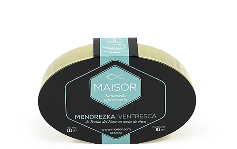 Ventrèche de Bonito del Norte ou thon blanc à l'huile d'olive, 111 g by MAISOR - Getaria / Gipuzkoa - Pays-Basque - FRESKOA STORE