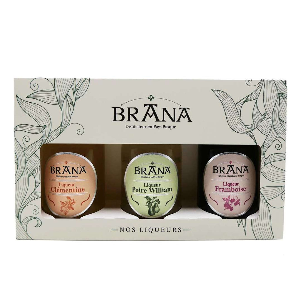 Coffret liqueurs 3 fruits 20cl Brana