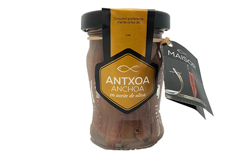 Filets d'anchois de Cantabrie à l'huile d'olive, 80 g by MAISOR - Getaria / Gipuzkoa - Pays-Basque - FRESKOA STORE