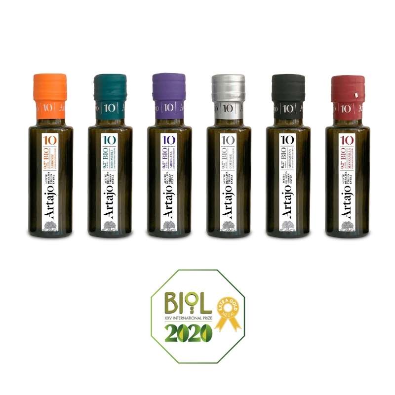 Composition du Pack dégustation huile d'olive vierge extra BIO Artajo 10